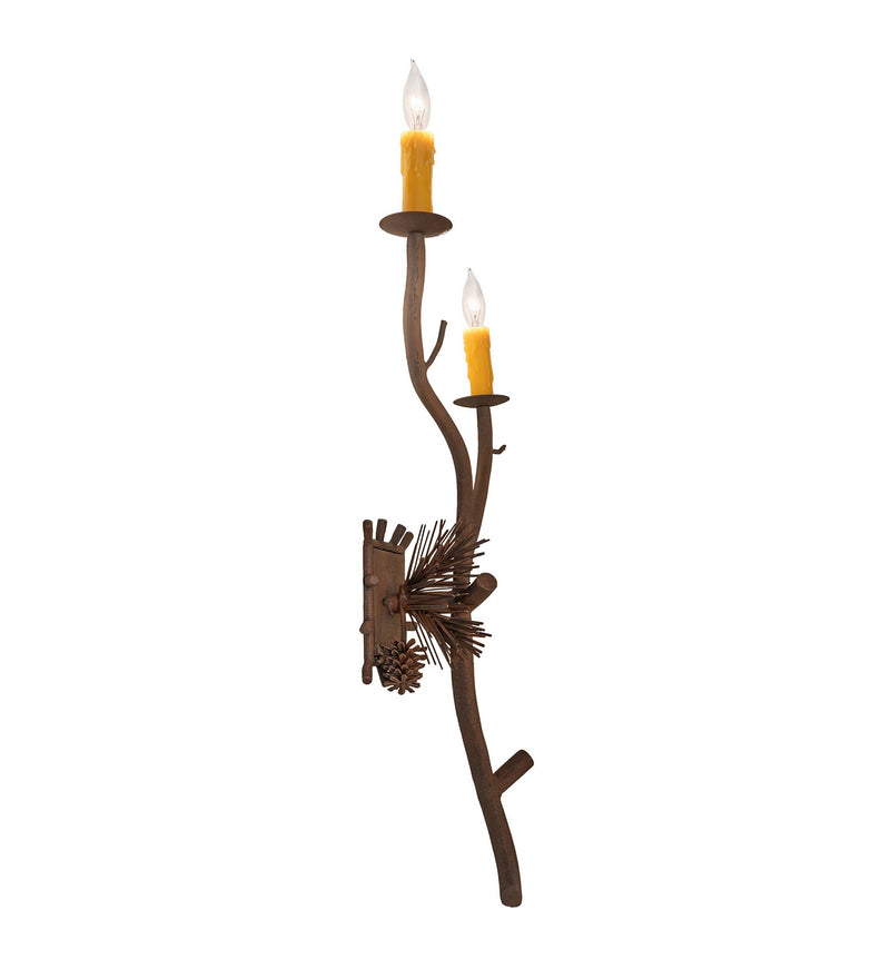 Meyda Tiffany 284433 Two Light Wall Sconce, Distressed Chestnut