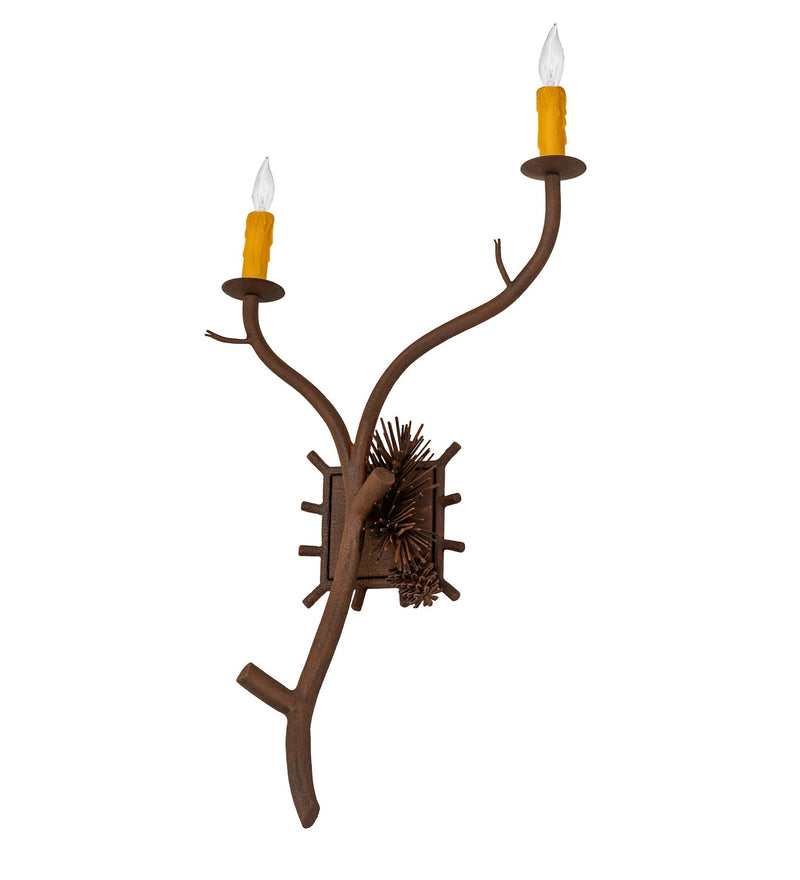 Meyda Tiffany 284434 Two Light Wall Sconce, Distressed Chestnut