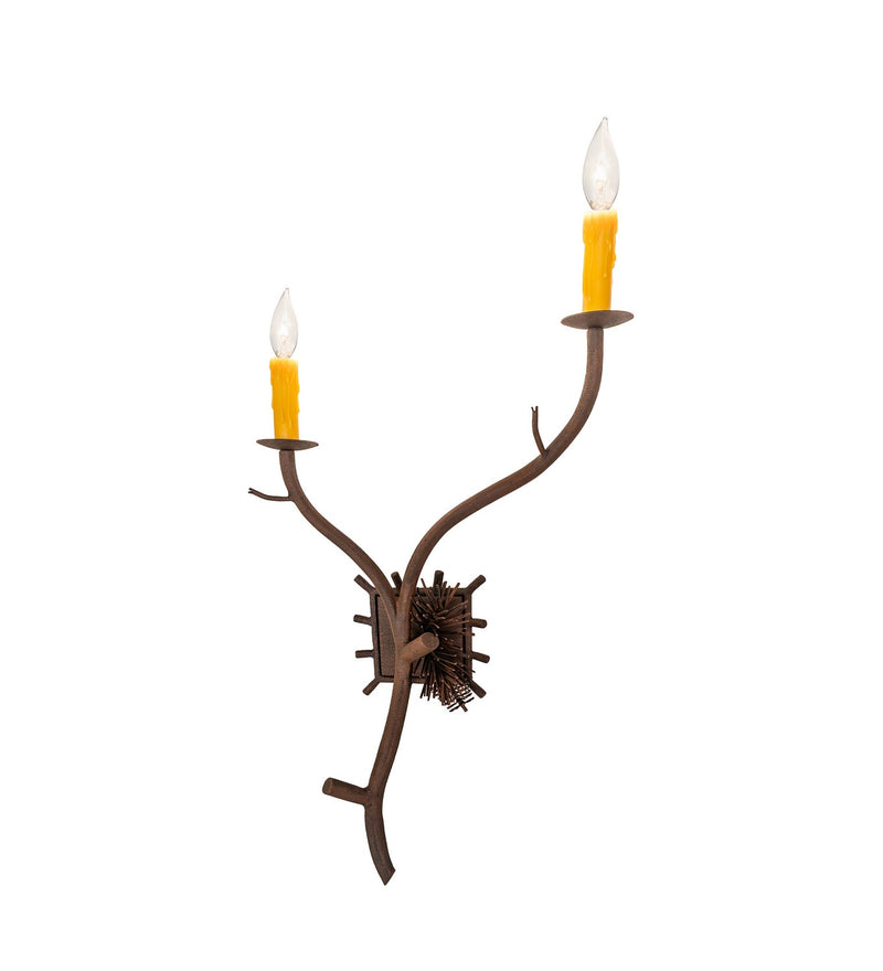 Meyda Tiffany 284434 Two Light Wall Sconce, Distressed Chestnut