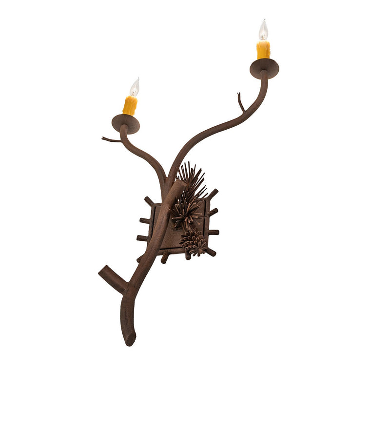 Meyda Tiffany 284434 Two Light Wall Sconce, Distressed Chestnut