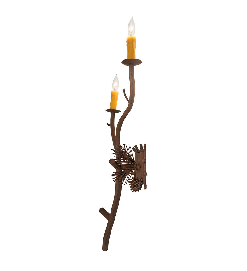 Meyda Tiffany 284434 Two Light Wall Sconce, Distressed Chestnut
