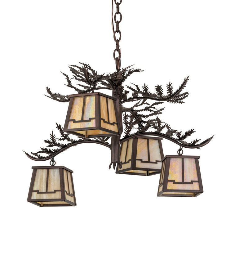 Meyda Tiffany 285397 Four Light Chandelier, Mahogany Bronze
