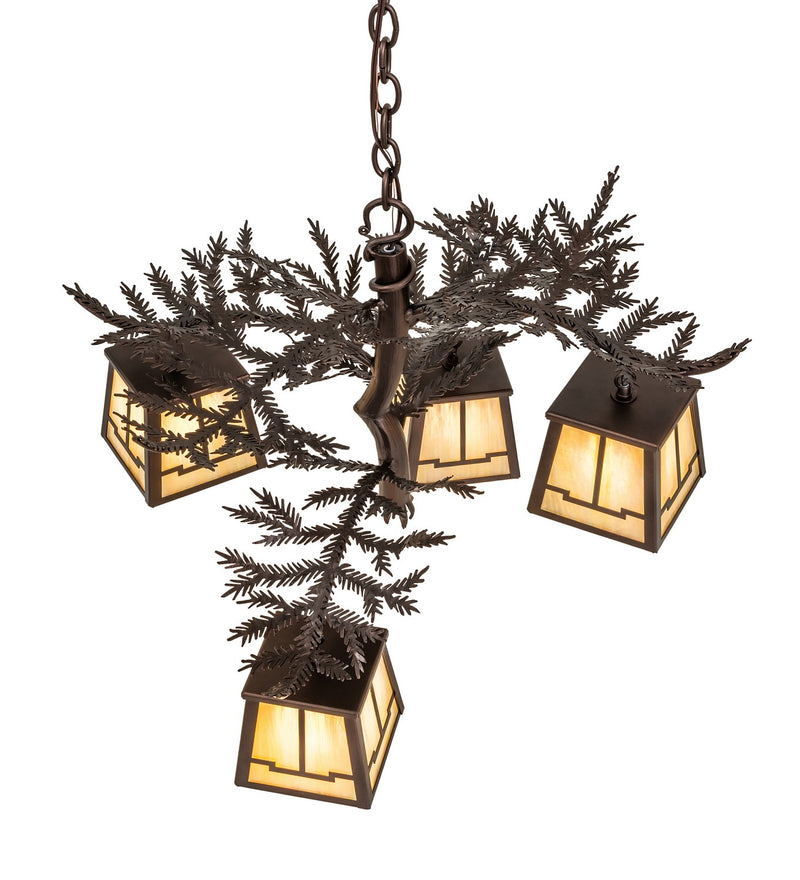 Meyda Tiffany 285397 Four Light Chandelier, Mahogany Bronze