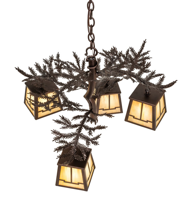 Meyda Tiffany 285397 Four Light Chandelier, Mahogany Bronze