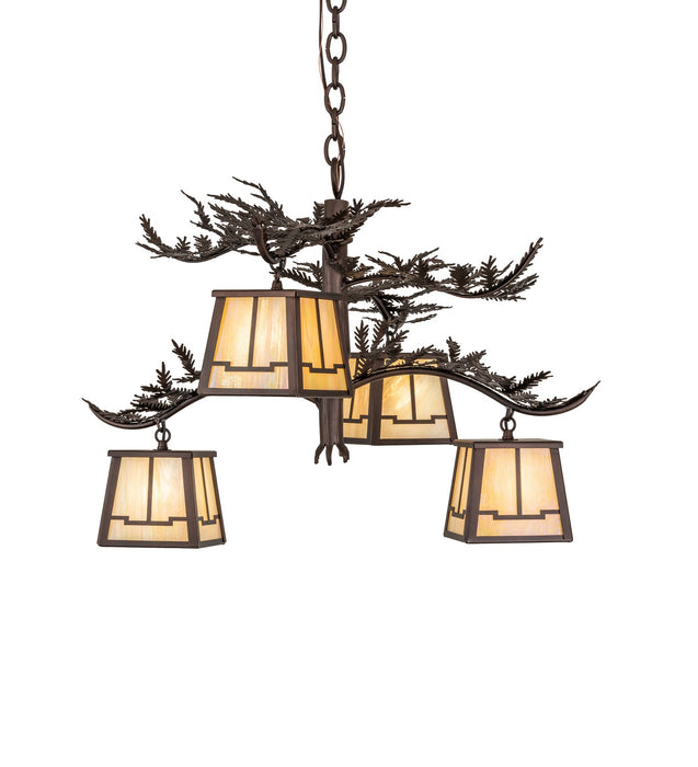 Meyda Tiffany 285397 Four Light Chandelier, Mahogany Bronze