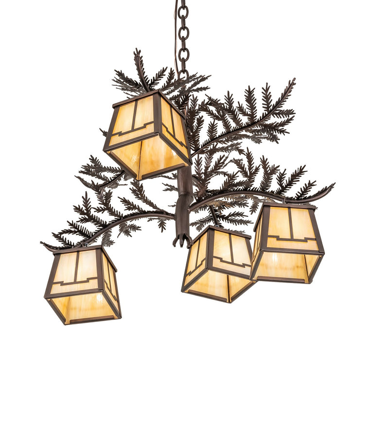 Meyda Tiffany 285397 Four Light Chandelier, Mahogany Bronze