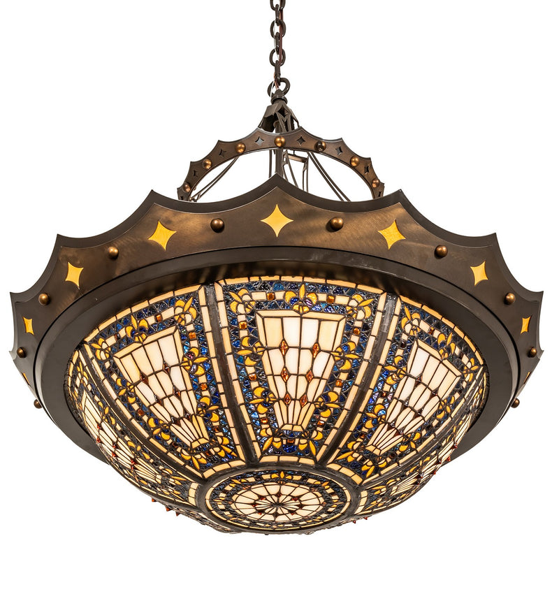 Meyda Tiffany 287718 Four Light Pendant, Timeless Bronze And Antique Copper