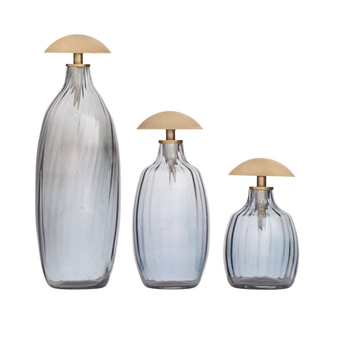 Arteriors ARI22 Decanters, Set of 3, Blue Smoke Luster