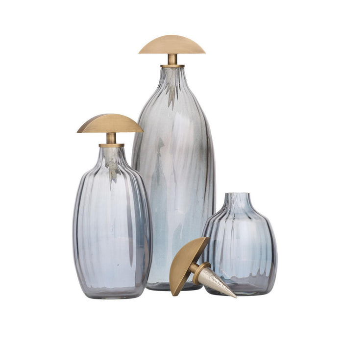Arteriors ARI22 Decanters, Set of 3, Blue Smoke Luster