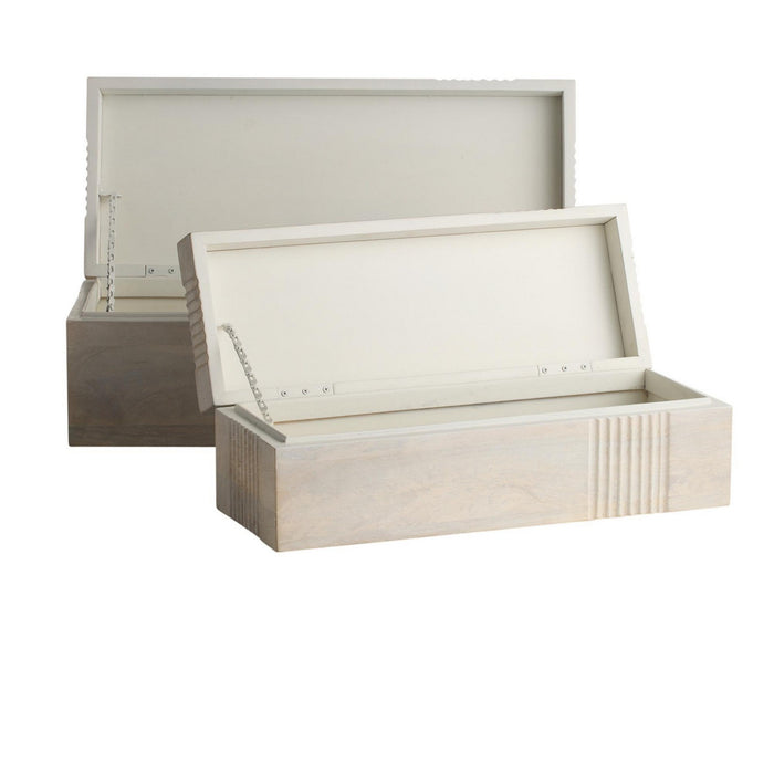 Arteriors ARI23 Boxes, Set of 2, Whitewash