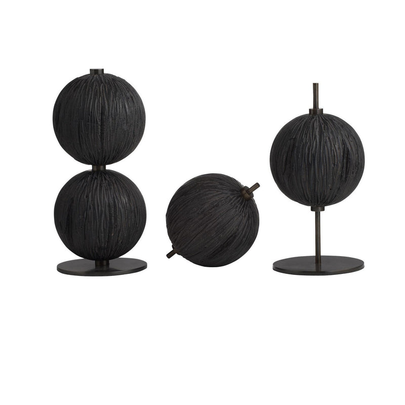 Arteriors ASC33 Sculptures, Set of 3, Ebony