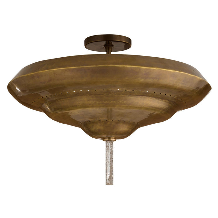 Arteriors DFI09 Two Light Semi-Flush Mount, Antique Brass