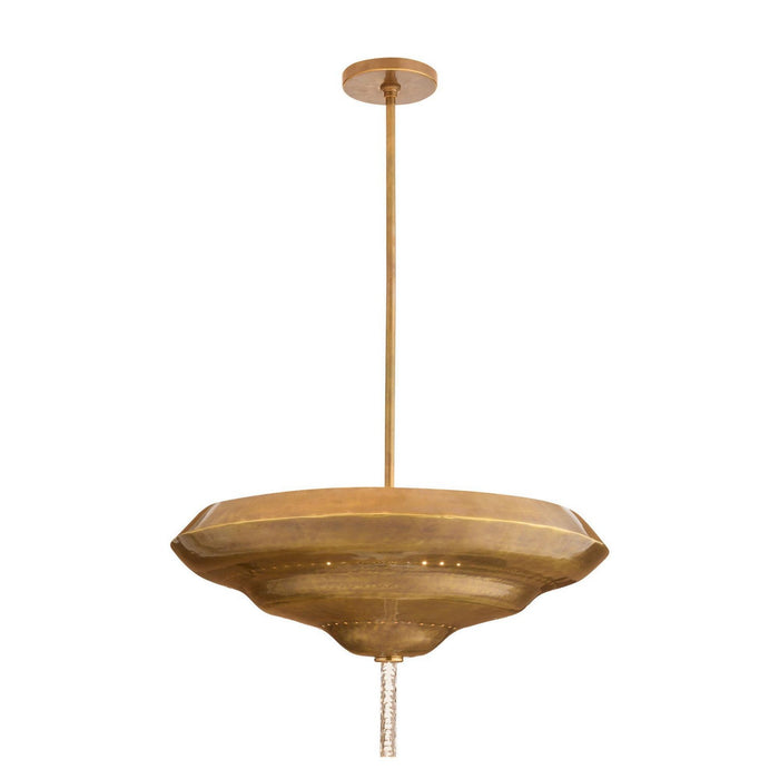 Arteriors DFI09 Two Light Semi-Flush Mount, Antique Brass