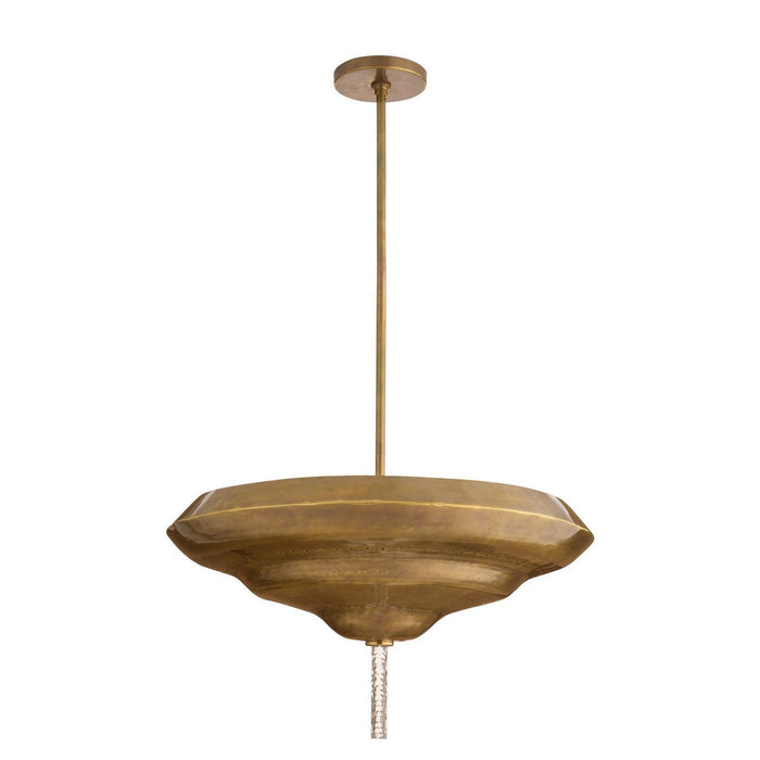 Arteriors DFI09 Two Light Semi-Flush Mount, Antique Brass