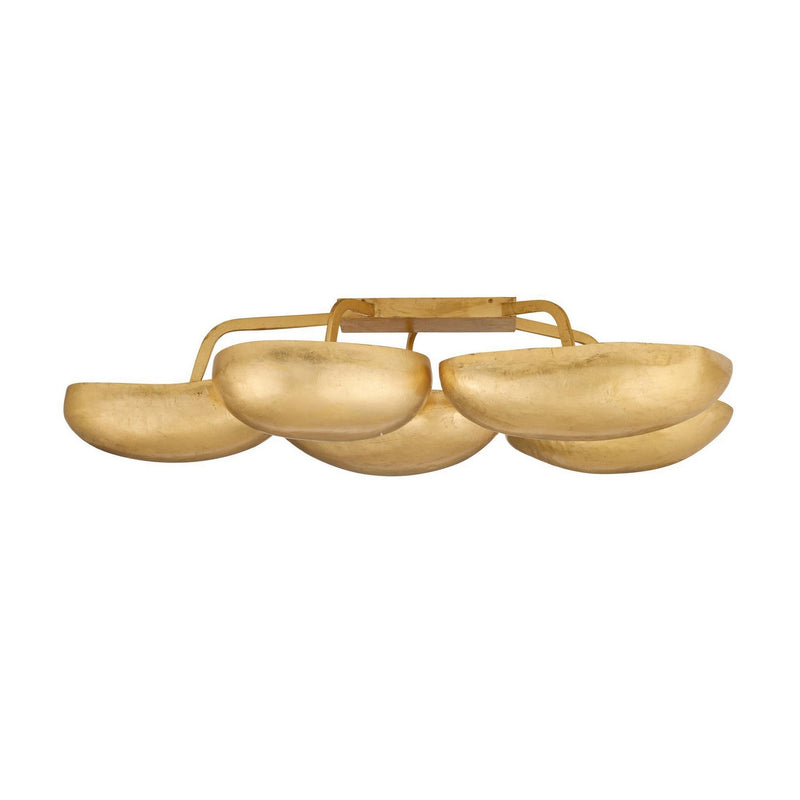Arteriors DFI10 13 Light Flush Mount, Gold Leaf