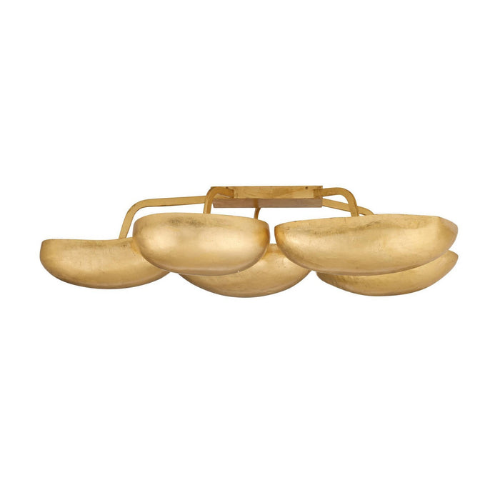 Arteriors DFI10 13 Light Flush Mount, Gold Leaf