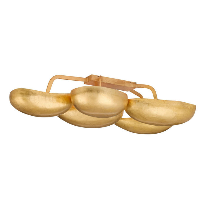 Arteriors DFI10 13 Light Flush Mount, Gold Leaf