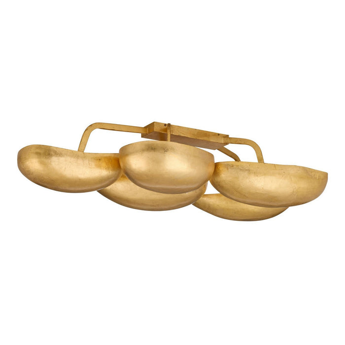 Arteriors DFI10 13 Light Flush Mount, Gold Leaf