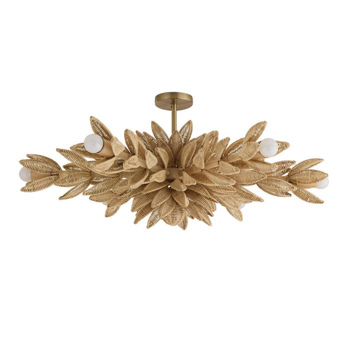 Arteriors DFS03 Six Light Semi-Flush Mount, Natural