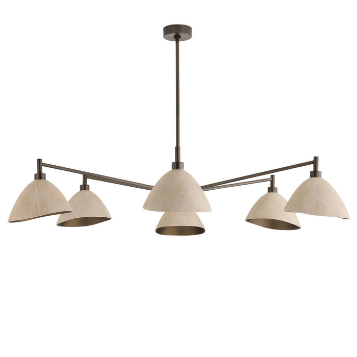 Arteriors DLC36 Six Light Chandelier, Ivory