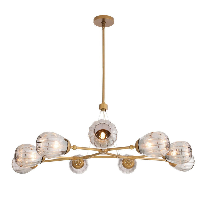 Arteriors DLC38 Nine Light Chandelier, Smoke Luster
