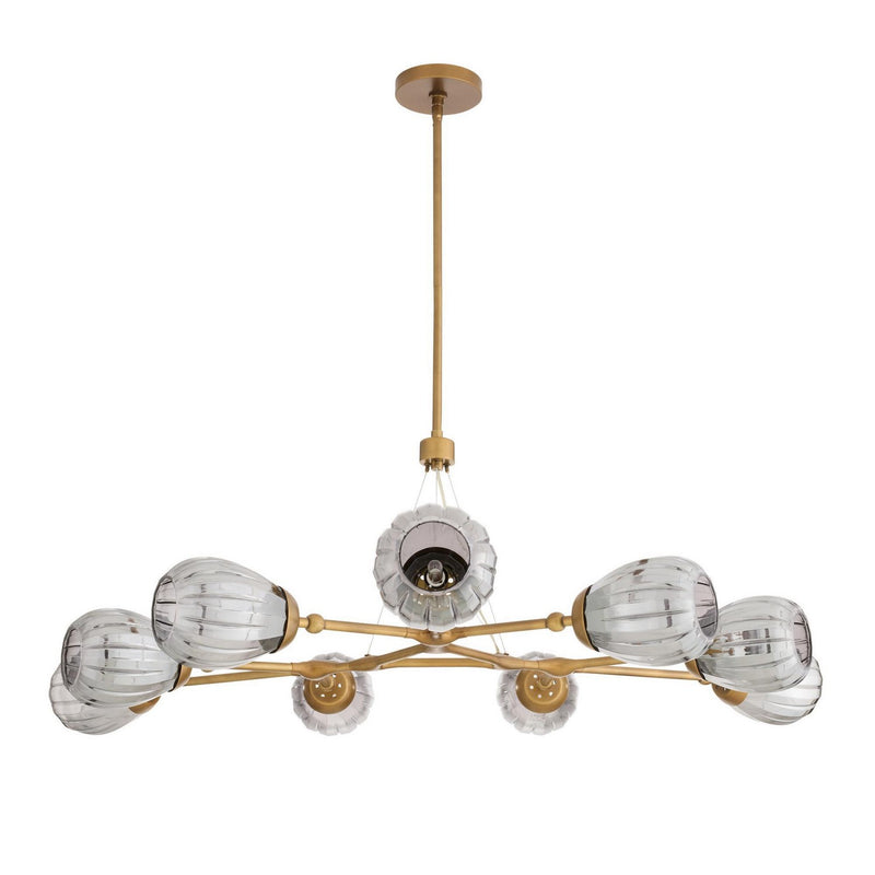 Arteriors DLC38 Nine Light Chandelier, Smoke Luster