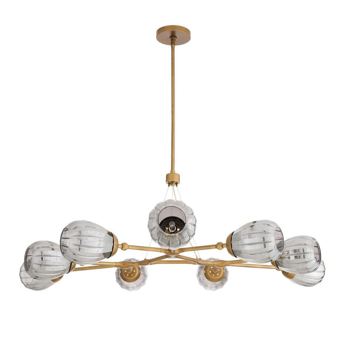 Arteriors DLC38 Nine Light Chandelier, Smoke Luster