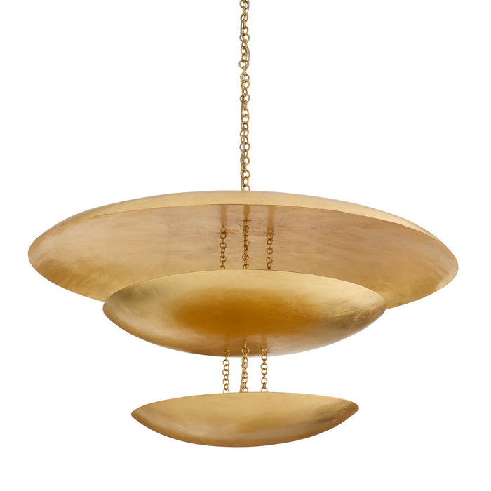 Arteriors DLI07 Six Light Chandelier, Gold Leaf