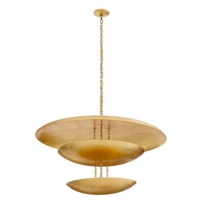 Arteriors DLI07 Six Light Chandelier, Gold Leaf