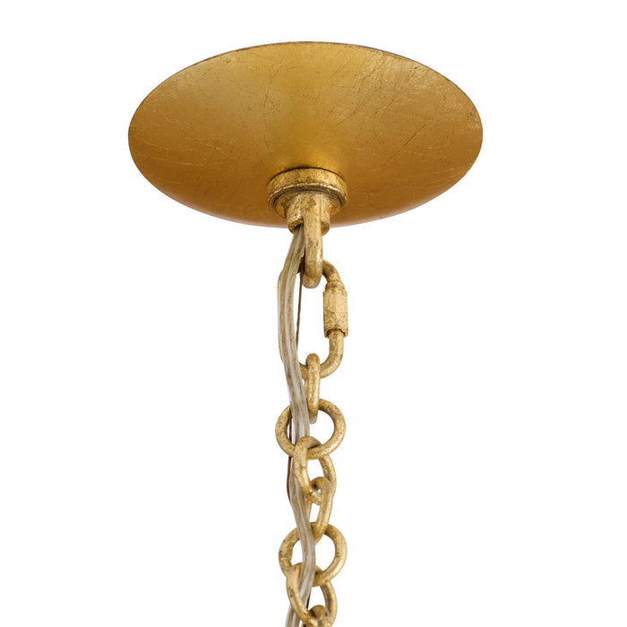 Arteriors DLI07 Six Light Chandelier, Gold Leaf