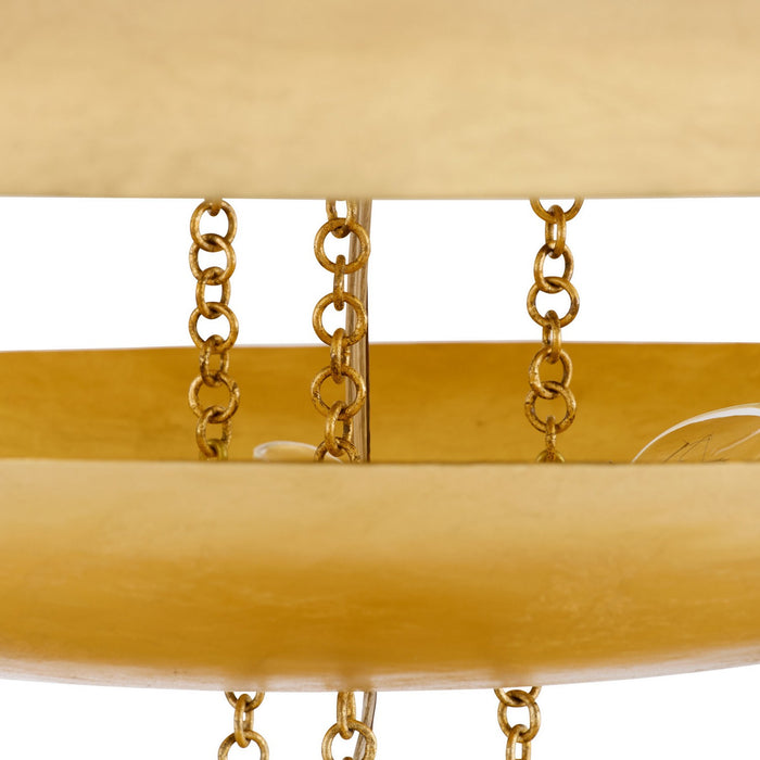 Arteriors DLI07 Six Light Chandelier, Gold Leaf
