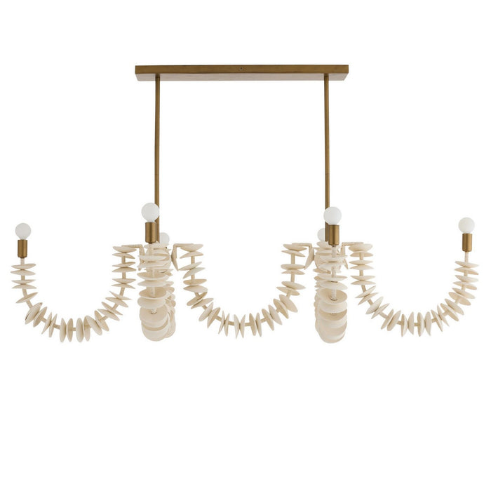 Arteriors DLS16 Eight Light Linear Chandelier, Ivory