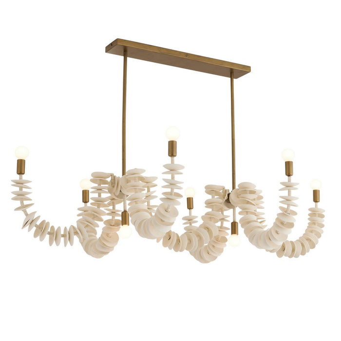 Arteriors DLS16 Eight Light Linear Chandelier, Ivory
