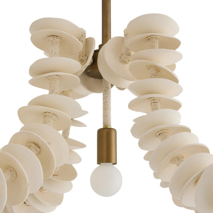Arteriors DLS16 Eight Light Linear Chandelier, Ivory
