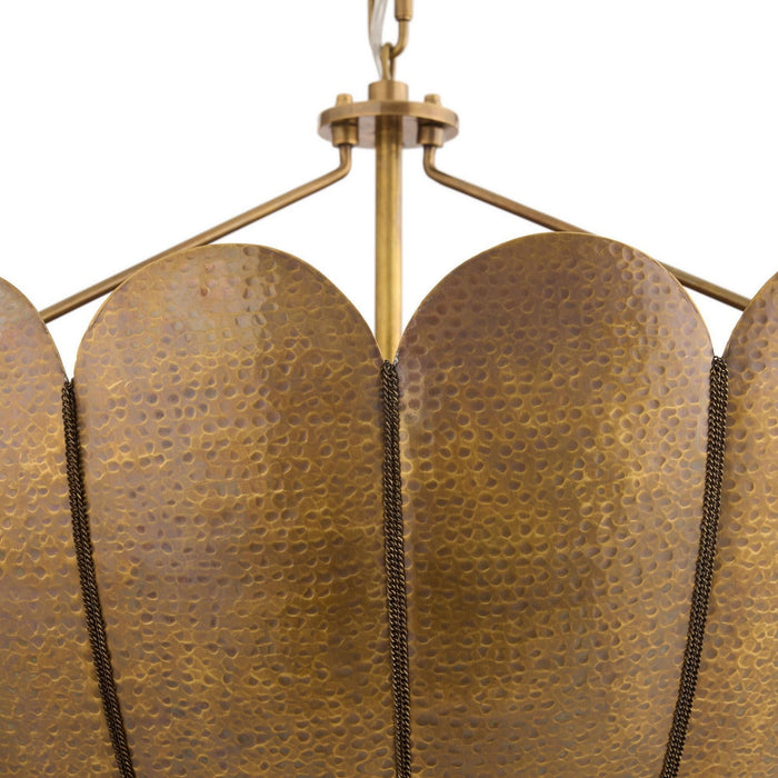 Arteriors DMI21 Three Light Chandelier, Antique Brass