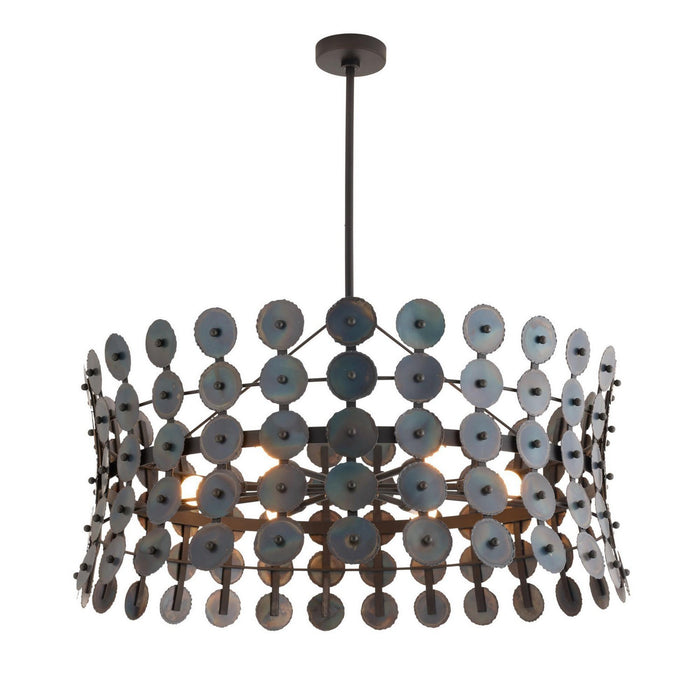 Arteriors DMI22 Six Light Chandelier, Burnt Iron