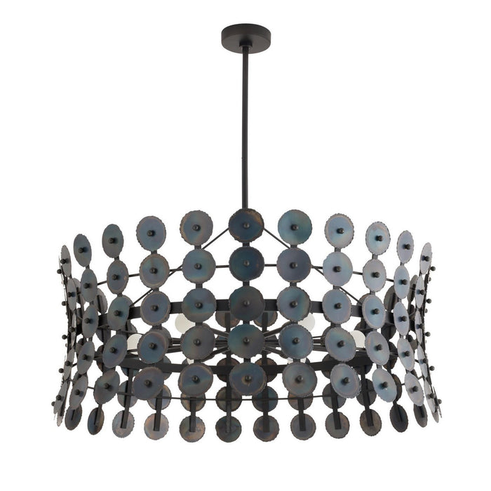Arteriors DMI22 Six Light Chandelier, Burnt Iron