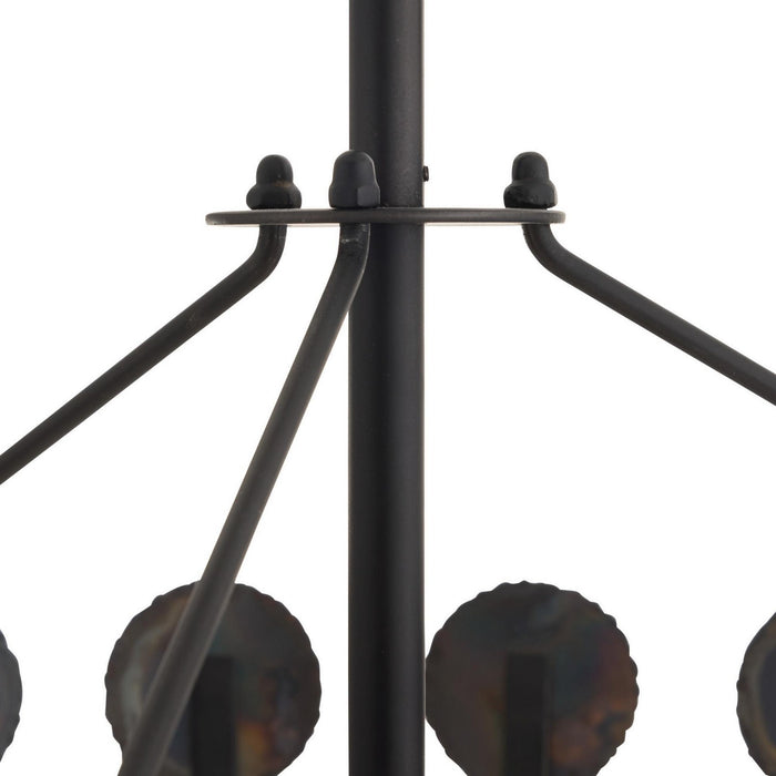 Arteriors DMI22 Six Light Chandelier, Burnt Iron