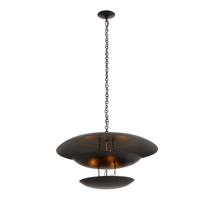 Arteriors DMI25 Six Light Chandelier, Blackened Iron