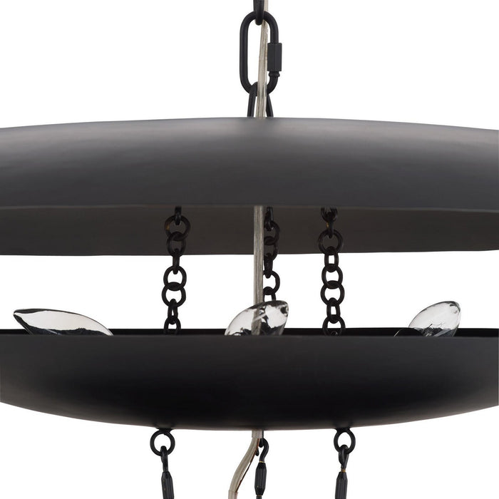 Arteriors DMI25 Six Light Chandelier, Blackened Iron