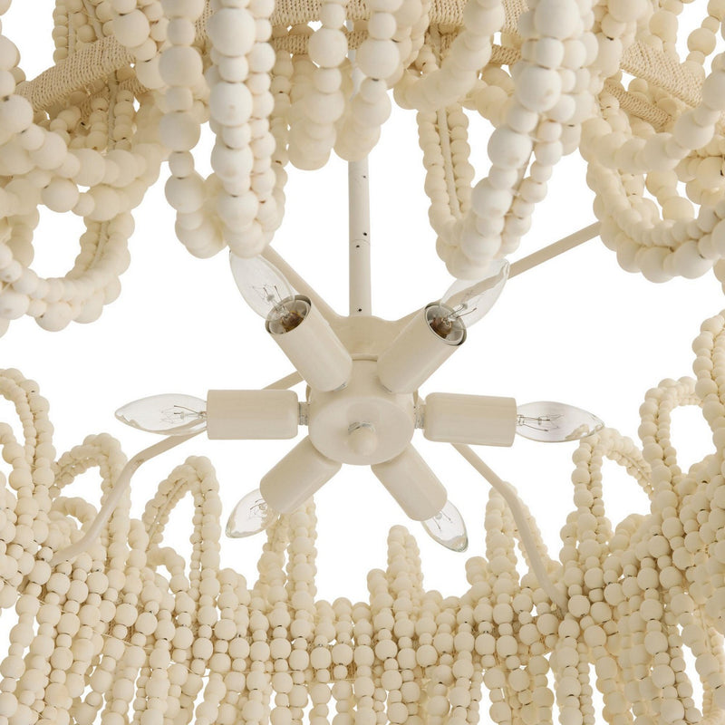 Arteriors DMS21 Six Light Chandelier, White
