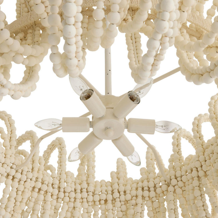 Arteriors DMS21 Six Light Chandelier, White