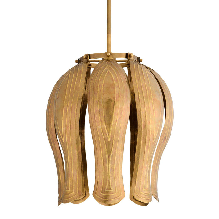 Arteriors DSI11 One Light Pendant, Vintage Brass