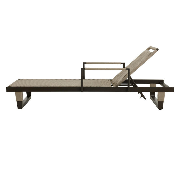 Arteriors FTS03 Outdoor Chaise, Armed, Buff