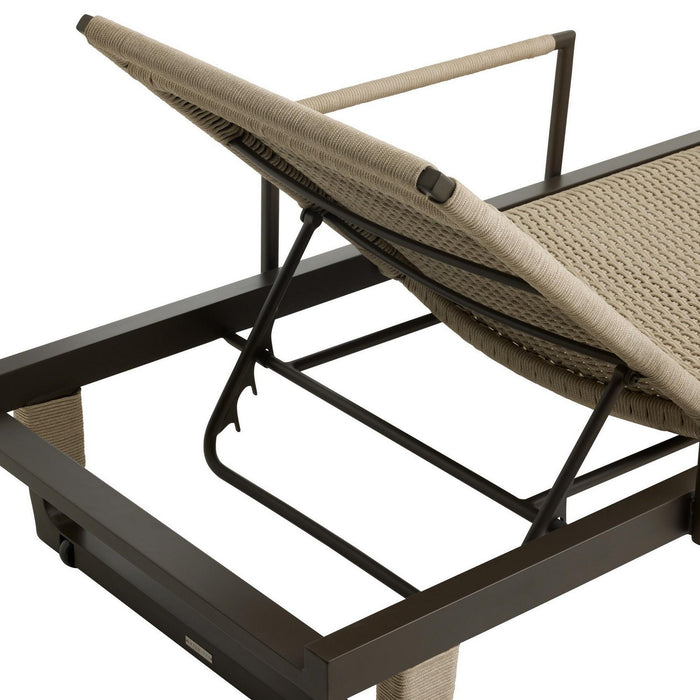 Arteriors FTS03 Outdoor Chaise, Armed, Buff