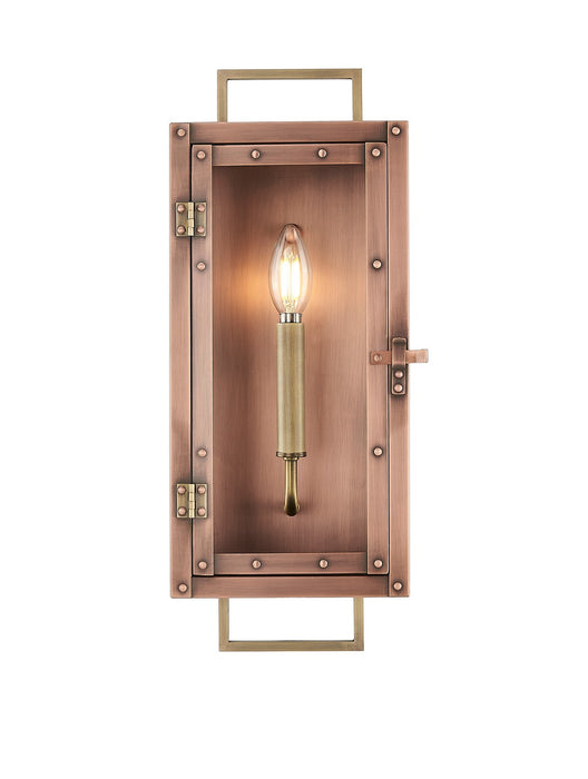 Acclaim Lighting 1010CP One Light Wall Lantern, Antique Copper with Brass