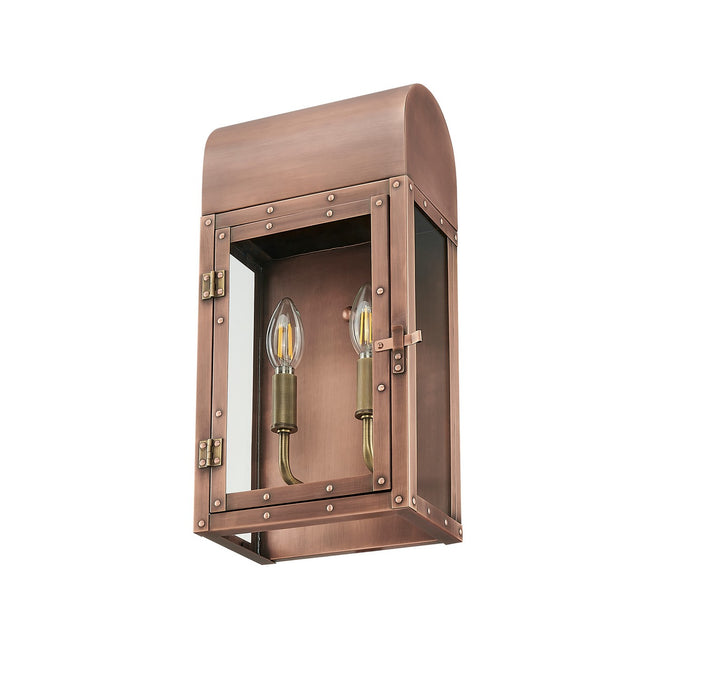 Acclaim Lighting 1012CP Two Light Wall Lantern, Antique Copper