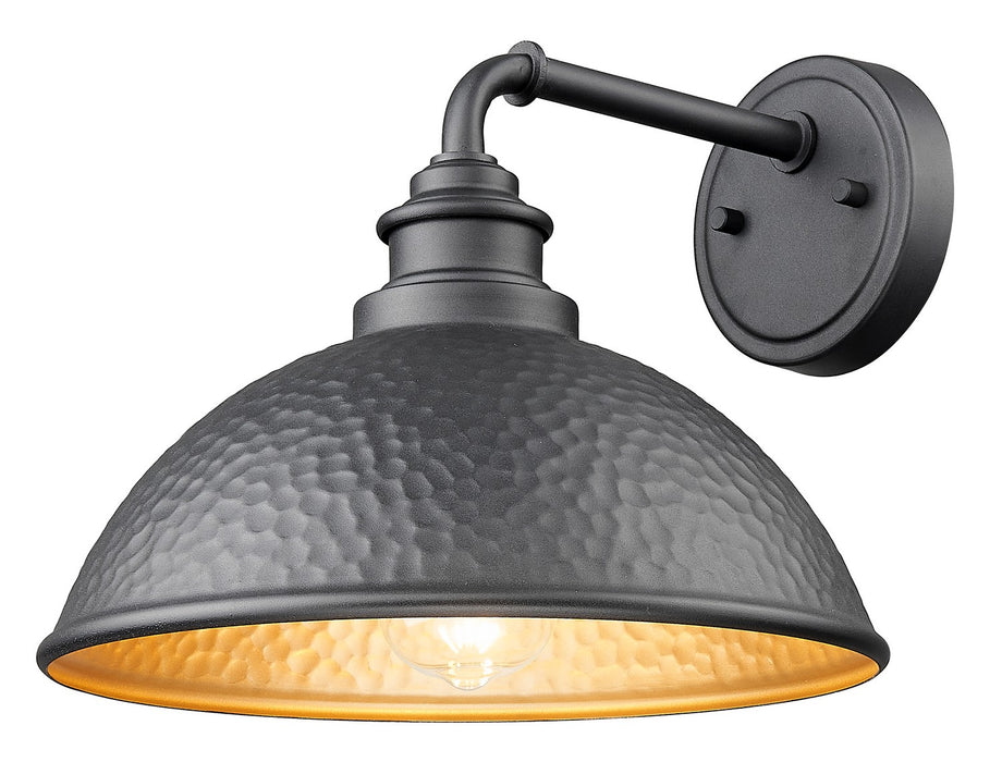 Acclaim Lighting 1031BK One Light Wall Lantern, Hammered Black with Matte Gold