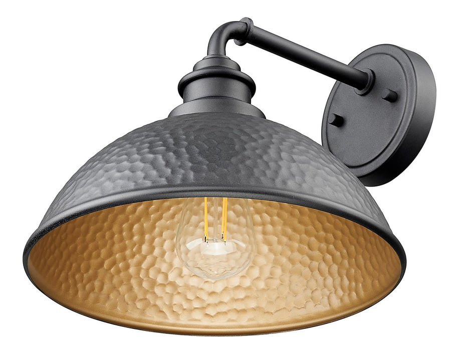 Acclaim Lighting 1031BK One Light Wall Lantern, Hammered Black with Matte Gold