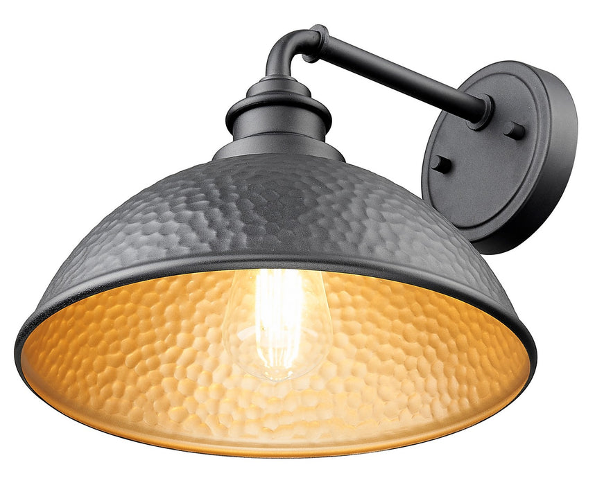 Acclaim Lighting 1031BK One Light Wall Lantern, Hammered Black with Matte Gold